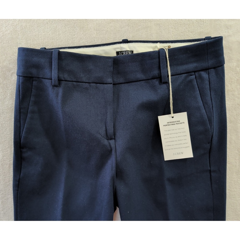 J Crew Cameron Chino Trouser Pant Womens 4 Blue Slim Stretch Business Casual - Picture 7 of 8